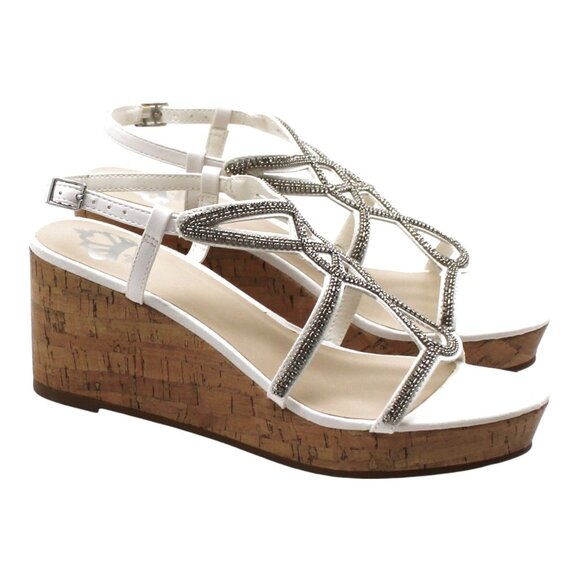 Fergie Women's Mimic Wedge Sandals (White) - Size 8 M - Picture 2 of 8